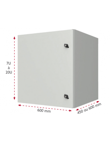 Coffret IP65 19" 7U 600x450 sur poteaux - C19657645P - dfiplus