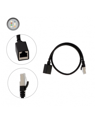 Cordon RJ45 Extension M - F CAT 6A S-FTP Noir - CE6ASFTP - dfiplus