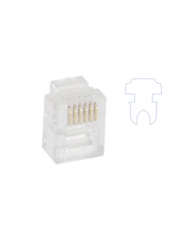 Plug RJ12 6P6C UTP CAT3 Multibrin - PRJ126P6C - dfiplus