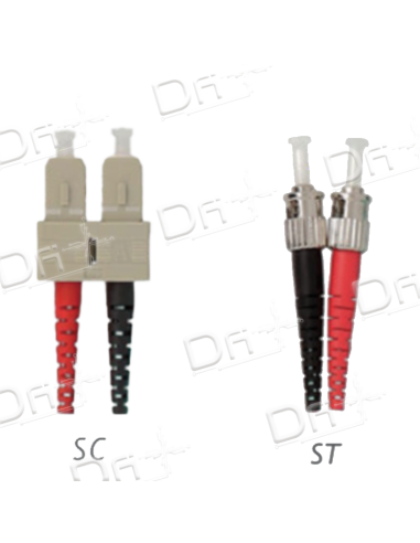 Jarretière OM4 ST-SC Duplex Multimode Rose 50cm - JD4STSC50R - dfiplus