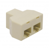 Doubleur en T RJ45 UTP 1F-2F Monobloc - CURJ45F - dfiplus